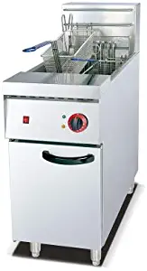 LKZAIY 9000 Watts Deep Fryer with 2 Baskets, Single Cylinder, 56 Liters Electric Turkey Commercial Stand Deep Fryer with Temperature Control Function, Professional Grade