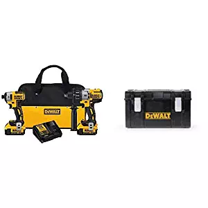 DEWALT DCK299M2 20V MAX XR 4.0Ah Premium Cordless Hammerdrill & Impact Driver Combo Kit with DWST08203H Tough System Case, Large