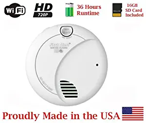 SecureGuard 36 hrs Battery Powered Smoke Detector WiFi Spy Camera