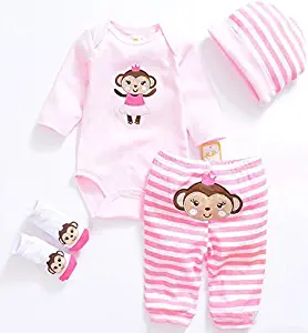 Tatu Reborn Baby Girl Doll Clothes 20-22 Inches Newborn Baby Girl 4 Pieces Accessories Set