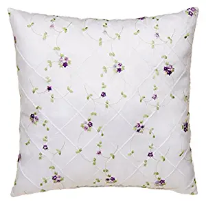 Glenna Jean Cottage Collection Sweet Pea Pillow Emb Overly Face, Pink Gingham Back