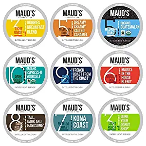 Maud's 9 Flavor Coffee Variety Pack, 80ct. Recyclable Single Serve Coffee Pods - Richly satisfying arabica beans California Roasted, k-cup compatible including 2.0