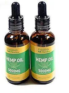 Pure Organic Hemp Oil 2 pack (5000mg, 100% Natural, 60ML Drops, Helps with loss of appetite Quality, Hemp Oil Seed, Help relief Anxiety, Pain, Stress