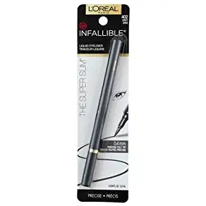 L'Oreal Paris Infallible The Super Slim Liquid Eyeliner Pencil, Grey 402, 0.034 fl oz (2 pack) (Bundle)