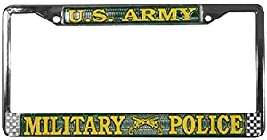 US Army Military Police License Plate Frame (Chrome Metal)