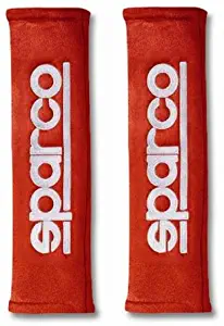 Sparco 01090R3RS 2" Alcantara Red Seat Belt Harness Pad