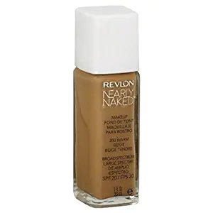 Revlon Nearly Naked Liquid Makeup - Warm Beige #200 1 OZ (4 Pack)