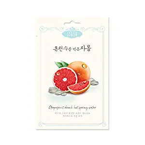 ISERIE Grapefruit Drank Hot Spring Water Facial Mask Sheet 25g (0.88oz) x 10EA | Mask Pack that Clears Pores and Smoothes Skin | Korean skin care