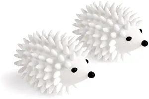 Kikkerland Hedgehog Reusable Dryer Balls, Set of 2, White