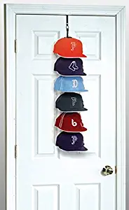 Perfect Curve Cap Rack System 18 – Baseball Cap Organizer (6 Clips Hold up to 18 caps, Black)