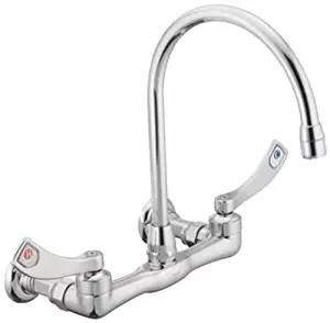 Moen 8126 Commercial M-DURA Two-Handle Wall Mount Utility Faucet 2.2 GPM, Chrome