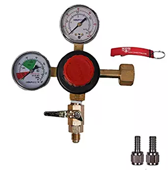 Taprite Dual Gauge CO2 Beer Regulator with MFL Check Valve Bundle