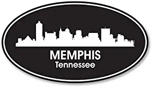 Memphis Tennessee Oval Vinyl Sticker - Car Phone Helmet Bumper Sticker Decal