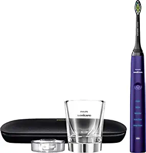 Philips Sonicare DiamondClean Rechargeable Electric Amethyst Toothbrush Bundle: 1 DiamondClean Handle & Brush Head, 1 Charging Glass, 1 Travel Case, 5 Modes Including Deep Clean and Sensitive