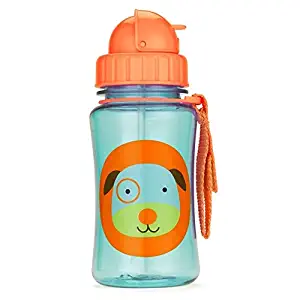 Skip Hop Toddler Sippy Cup Transition Bottle: Dishwasher-Safe Water Bottle with Flip Top Lid, Dog