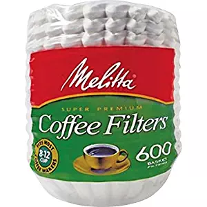 Melitta (63113) Super Premium 8-12 Cup Basket Coffee Filters, White, 600 Count