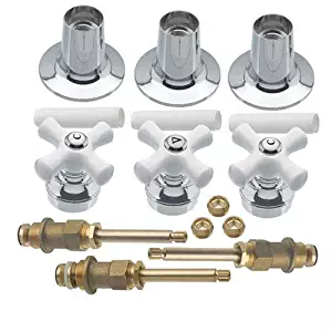 DANCO Cross-Arm Handles for Price Pfister 3-Handle Tub and Shower Faucets, Chrome and Porcelain, 1-Pack (39696)