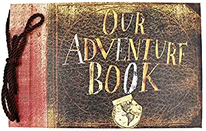 T-HAOHUA Anniversary Photo Album Scrapbook - Our Adventure Book Wedding Photo Album Scrapping 11.6"x7.5" inches, 80 Pages - Includes Bonus 5 Postcards and 5 Self-Adhesive Photo Corners