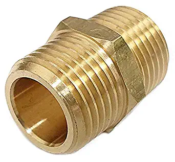 3/4" x 3/4" NPT Brass Hex Nipple Male Pipe Adapter