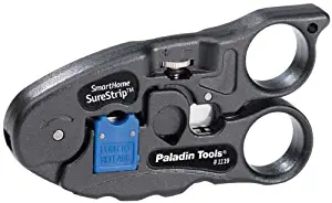 Paladin Tools PA1119 SmartHome SureStrip - Professional Cable Cutter and Stripper - RG6, RG6Q, RG59 Coax, CAT5, CAT5E, CAT6, UTP/STP