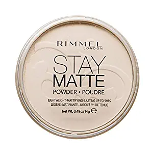 Rimmel London Stay Matte Long Lasting Pressed Powder, Transparent [001] 0.49 Ounce (Pack of 1)