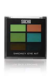 Smokey Eye Kit by Sacha Cosmetics, Best Highly Pigmented Smoky Eye Shadow Makeup, Shimmer & Matte Eyeshadow Highlighter Colors, 1.6 oz, Smokey Emerald