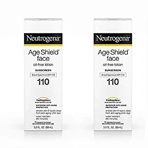 Age Shield Face Lotion Sunscreen with Broad Spectrum SPF 110, Oil-Free & Non-Comedogenic Moisturizing Sunscreen to Prevent Signs of Aging, 3 fl. Oz (2 Pack)