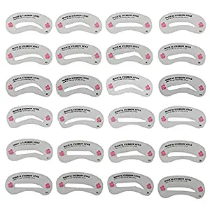 Eyebrow Shaper Stencils Shaping Template -Easy Brows Stencil Drawing Guide Reusable Quick Makeup Kits -24Pcs