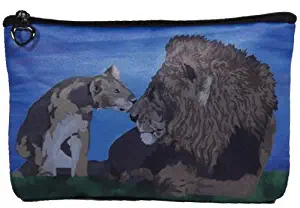 Lions Cosmetic, Lion Zipper Pouch - Support Wildlife Conservation, Read How - From My Original Painting, A Father’s Pride