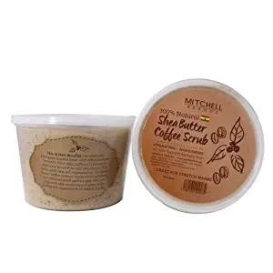 Raw Shea Butter Organic Unrefined - Karite Butter, Formulated to Nourish and Moisturise Skin, with Coffe Scrub