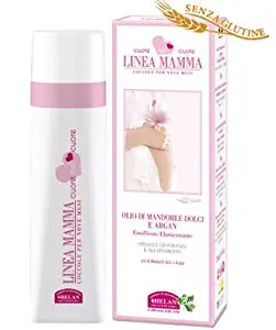 Helan Linea Mamma Snuggles for Nine Months Pregnancy Line Paraben Free and Nickel Tested Moisturizing Sweet Almond and Argan Oil Emollient Elasticizing Cream for Pregnancy and Breastfeeding 200 mL 6.8 fl oz