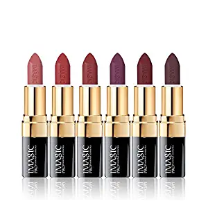 CCbeauty 6 Colors Lipsticks Set Matte for Girls Women Waterproof Long-Lasting Moisturizing Makeup Lipsticks,Nude and Natural Color Dark