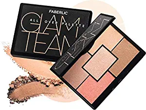 Faberlic Glam Team Face Color Palette 5 in 1 Italian Full Makeup Kit: Highlighter, Powder, Bronzer, Blush & Sculptor