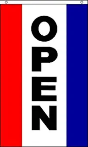 NEW 3x5 Vertical OPEN Sign Flag 3ft x 5ft Large Banner