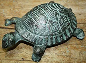 JumpingLight Cast Iron Antique Style Nautical Turtle Statue Garden Pond Pool Doorstop Green Cast Iron Decor for Vintage Industrial Home Accessory Decorative Gift