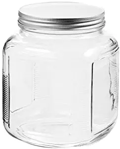 Anchor Hocking 85787R Cracker Jar Brushed Lid, 2 Quart, Clear