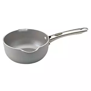 Farberware Specialties Aluminum Nonstick 1-Quart Saucier with Pour Spouts, Platinum