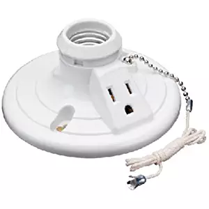 Legrand - Pass & Seymour S865WCC18 Plastic Ceiling Lamp Holder 250-volt 250Watt Easy Install, White