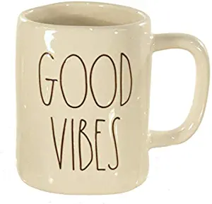 Rae Dunn Large Letter GOOD VIBES Coffee Cup Tea Cocoa Mug