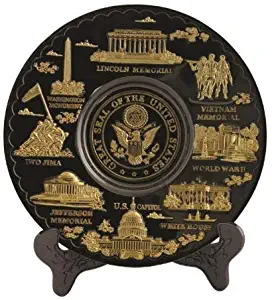 Washington D.C. Metal Souvenir Plate (Black and Gold) (4.5