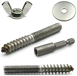 Hurricane Shutter Hardware Kit with Stainless Steel Hanger Bolts, Nuts, Washers & Bit - 31 Piece