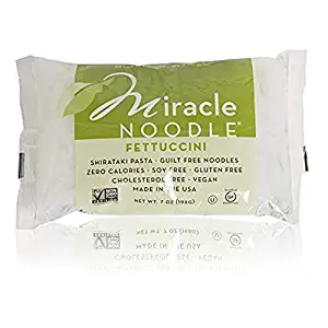 Miracle Noodle Shirataki Fettucini, Gluten-Free, Zero Carb, Keto, Vegan, Soy Free, Paleo, Blood Sugar Friendly, 7oz (4 Pack)