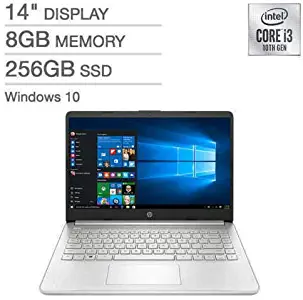 HP 14" Core i3 1005G1 Up to 3.4GHz 8GB 256GB SSD 1080P 14-dq1043cl Backlit Keyboard