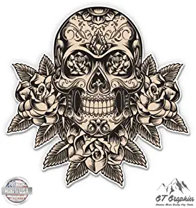 GT Graphics Sugar Skull with Flowers - 5