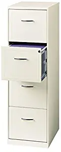 Office Dimensions 18" Deep 4 Drawer Vertical File Metal File Cabinet, Letter-Sized, Pearl White