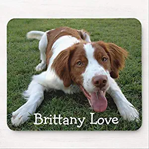 Mouse Pad Love Brittany Spaniel Puppy Dog Mousepad, Mouse Mat Waterproof Non-Slip Rubber Base Large Mousepad for Laptop Computer PC Office 10 × 12 Inch