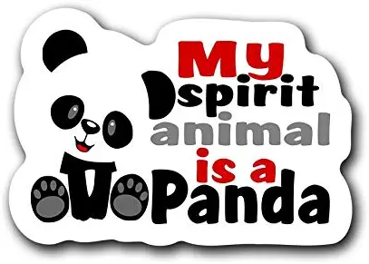 My Spirit Animal is A Panda Vinyl Decal Sticker | Cars Trucks Vans Walls Laptops Cups | Full Color Printed | 5.5 Inch | KCD3019