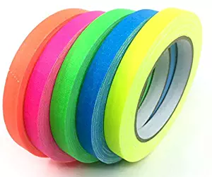 Gaffer Power Spike Tape - Premium Grid and Line Striping Adhesive Tape | Dry Erase Tape for Whiteboard | Art Tape| Pinstripe Tape for Floors, Stages, Sets, Metal | 5 Colors - ½ inch by 20 Yards Each