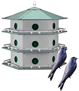 BestNest Heath 18-Room Deluxe Purple Martin House with Decoys