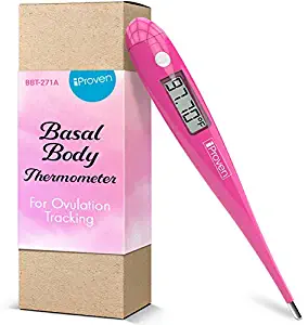 Fertility Basal Thermometer for Ovulation - iProven BBT-271B - 1/100th Accuracy - Trying to Conceive The Natural Way - Monitor Your Waking Temperature - Ovulation Tracking and Prediction